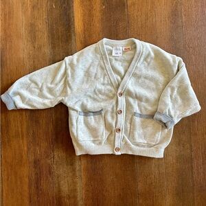 Zara Kids Cream Cardigan with Gray Accents